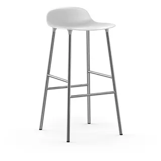 Normann Copenhagen Form Barhocker (weiß, chrom, Kunststoff, H 75cm) weiß | chrom | Kunststoff | H 75cm