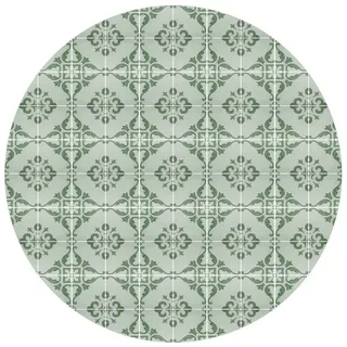 Bilderdepot24 Teppich Vinyl Wohnzimmer Schlafzimmer Flur Küche Fliesen Muster, rund - grün glatt, nass wischbar (Küche, Tierhaare) - Saugroboter & Bodenheizung geeignet grün 60 cm x 60 cm