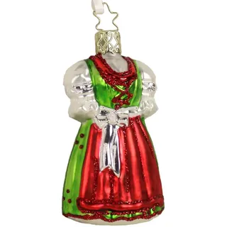 Inges Glas INGE-GLAS® Weihnachts-Anhänger rot grünes Weihnachtsdirndl