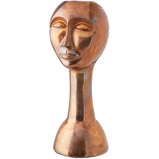 riess-ambiente.de Handgefertigte Vase FACE 50cm Kupfer antik Aluminium abstrakt