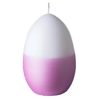 Fink Stumpenkerze Eikerze Ei Metallic Weiß Fuchsia (12cm)