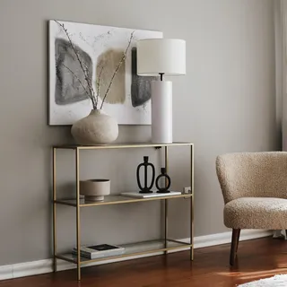 Schminktisch Avignon Gold Glas 100x85x30 Cm
