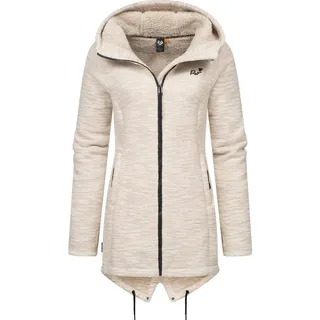 Ragwear Damen weiche Strickjacke Übergangsjacke mit Teddy-Fleece Wingi Melange YOUMODO Taupe Gr. L - L