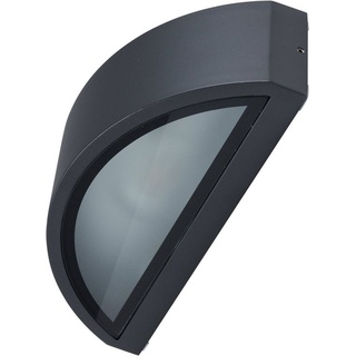 Heitronic Wandleuchte HOJA für E27, 230V Außenlampe, Lichtaustritt oben und unten grau