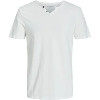 JACK & JONES JJESPLIT NECK TEE weiß M