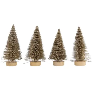 Wambere 4 Stück 4.5cm × 10.5cm Künstlicher Mini Weihnachtsbaum Miniatur Tannenbaum Desktop Dekorationen Winterdekorationen Christmas Ornaments Weihnachtsschmuck Weihnachtsdekorationen,Karamellfarbe A