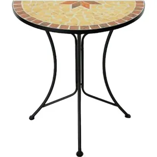 Beistelltisch halbrund - 60 x 30 cm - Mosaik Garten Deko Blumen Tisch - Schwarz