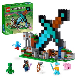 LEGO Minecraft Der Schwert-Außenposten Set, Spielzeug mit Creeper, Soldat, Wachkrieger und Skelett-Figuren, Set für Jungen und Mädchen ab 8 Jahren 21244