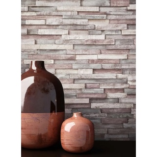Newroom Vliestapete, Steintapete Braun Steintapete Ziegelstein Backstein Mauerwerk Klinker Stein Tapete Steinoptik Wohnzimmer, Tapete Steinoptik Wohnzimmer grau