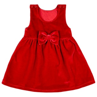 Babymajawelt Babydollkleid Babykleid Weihnachten Rot, Samtkleid mit Schleife hochwertig verarbeitet, lockere Passform, Made in EU rot