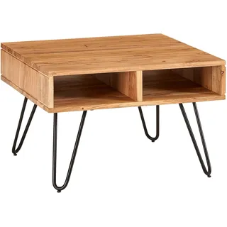 FineBuy Ezekiel Braun Akazie 60 x 60 x 40 cm