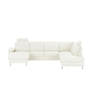 Kollektion Kraft Wohnlandschaft mit Sitz- und Rückenbezug aus Leder Kathi ¦ weiß ¦ Maße (cm): B: 309 H: 86 T: 235.0