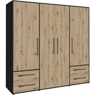 Forte Drehtürenschrank Mokkaris 205,9 x 200,1 x 58,8 cm Braun
