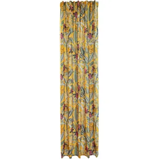 Homing Kelani Gr. 1, gelb Safran B:140cm H:245cm, Jacquard, blickdicht, floral, Blumen, Wohnzimmer, Schlafzimmer