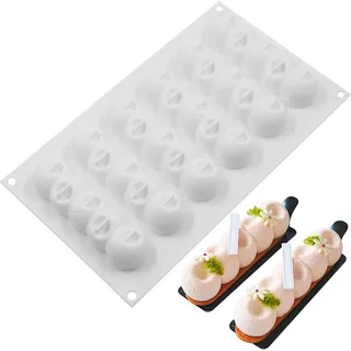 Kugel Silikonform Mousse Kuchen Backform - 6 Reihen DIY Halbkugel Gießform Konka