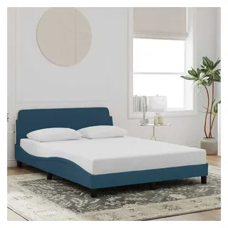 furnicato Bettgestell Dover 218x125x74,5 cm Blau mit Samt und Massivholz (1-tlg), Stabiles Schlafsofa mit wellenförmigem Design und Metallbeinen blau 125 cm x 218 cm x 74.5 cm