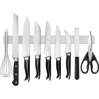SMART&COOL Magnetleiste Messer 45 CM | Magnet Messerleiste aus Edelstahl mit Extra Starkem Magnet - Messerhalter Magnetisch für Messer und Küchenutensilien