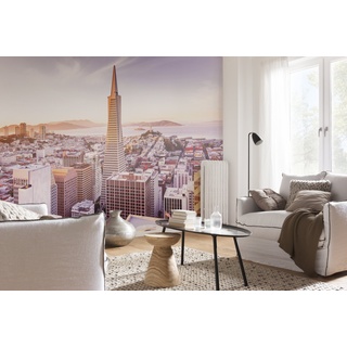 Komar Fototapete SAN FRANCISCO MORNING | 368x254 cm | Tapete, Wand Dekoration, USA, Skyline, Stadt, Downtown | 8-535