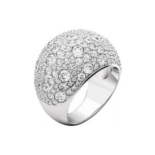 Swarovski Ring - Luna cocktail ring, Moon, Rhodium plated - Gr. 55 - in Weiß - für Damen