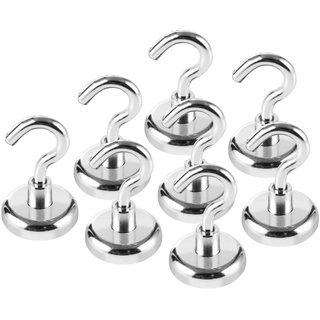 Magnet Haken,Magnethaken,32MM Neodym Magnet Haken hält 80 LBS(36KG),Super Starker Magnete mit Haken, Magnetischer Haken Einsatzbereich Küche Badezimmer Garage Büro Kühlschrankmagnet (32mm-8 Stück)