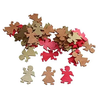 trf 36 STK Holz Engel Gold rot braun Herbstdeko Weihnachtsdeko Holzengel Putte Schutzengel Trauer Allerheiligen Floristik Basteln Adventsgestecke Adventskranz