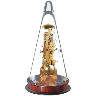 Hermle Uhrenmanufaktur Tischuhr, Glas, Mahagoni, 18cm x 35cm 22716-070791