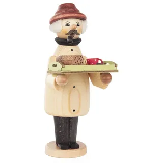 Dregeno Erzgebirge Räuchermännchen Räuchermann Weihnachtsbäcker mit Tablett BxHxT 7x17x9cm NEU braun