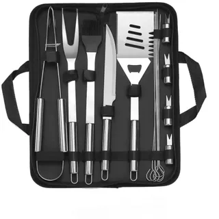 10-teiliges Professionelles Grillzubehör-set Aus Edelstahl – Grillbesteck Mit Tragetasche – Grillwerkzeug-set Für Männer, Geschenk Für Camping Und Picknicks