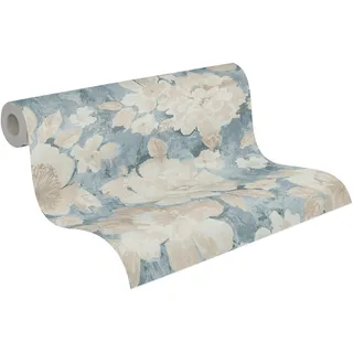 A.S. Création Aquarell Dreams Vliestapete 10 m x 0,64 m 1 St Blau/Beige/Weiß 396071