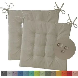 heimtexland Sitzkissen 40 x 40 x 3 cm beige 2-tlg.