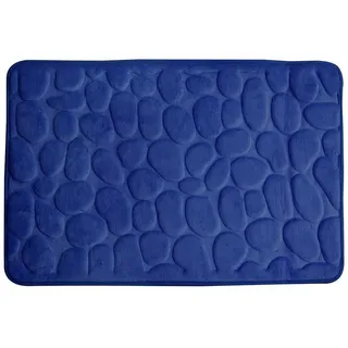Euroshowers GmbH Badematte Memory Foam Rimini Dunkelblau 60 × 95 cm, 100% polyester, memory foam (stoppning), latex SBR, rechteckig blau