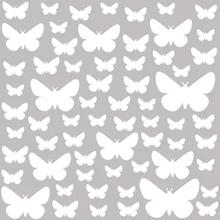 PREMYO 64 Schmetterlinge Wandsticker Kinderzimmer Mädchen Jungen - Wandtattoo - Wandaufkleber Selbstklebend Weiß