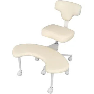 Makamsui Meditationsstuhl ADHS Bürostuhl Kreuzbein-Schreibtischstühle mit Rollen mit Lendenwirbelstütze und höhenverstellbar, Kniestuhl, Yoga-Schreibtischstühle für Erwachsene, Beige