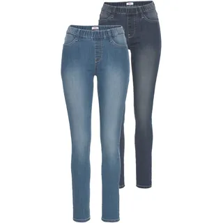 Jeansjeggings FLASHLIGHTS Gr. 50, N-Gr, blau (darkblue, used) Damen Jeans Jeansleggings High Waist Bestseller