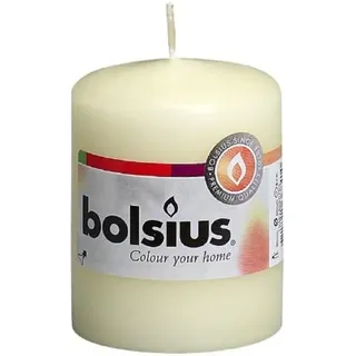 Bolsius Glatte Stumpenkerzen - Elfenbein - 10 Stück - 8 cm- Dekorative Haushaltkerzen - Länge Brenndauer 17 Stunden - Unparfümierte