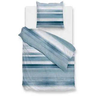 ZO HOME Bettwäsche Maritim, Renforcé, 3 teilig, Streifen, blau,weiß blau