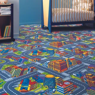Teppichboden ANDIAMO "City, Schlinge, Gesamthöhe 6,5 mm, Luxusklasse LC1", grau, B:200cm L:500cm, Kunstfaser, Teppiche, Spielteppich, Straßenteppich, Breite 200 cm oder 400 cm, Kinderzimmer