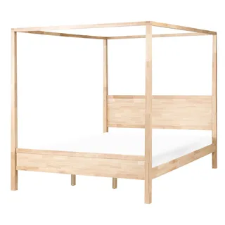 Beliani Himmelbett 180 x 200 cm Hellbraun