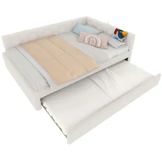 Okwish Daybett, Weiß, Textil, 140x200 cm, Schlafzimmer, Betten, Polsterbetten