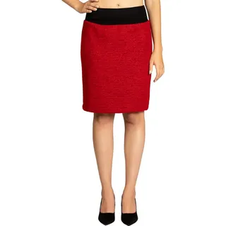 Caspar Bleistiftrock RO031 Damen Winter Bleistift Wollrock knielang rot 36