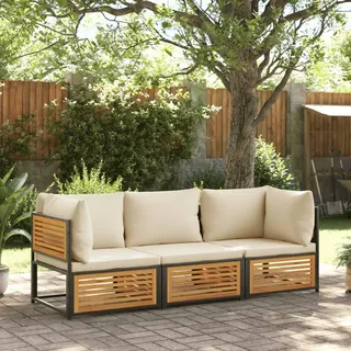Festnight Balkon Sofa 3 Sitzer Gartenbank Holz Balkonsofa Holzsofa Balkonmöbel Kleiner Balkon Couch Gartensofa Wetterfest Balkonlounge Loungemöbel Balkon Lounge Sofa Outdoor