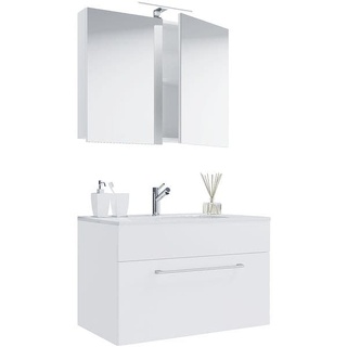 Waschtisch »Badinos« mit 1 Schub 60 cm inkl. Spiegelschrank und Waschbecken weiß, VCM MORGENTHALER GMBH