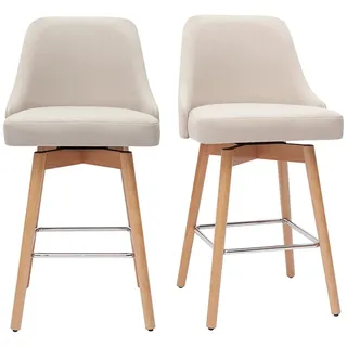miliboo Skandinavische Barhocker 65 cm Beige