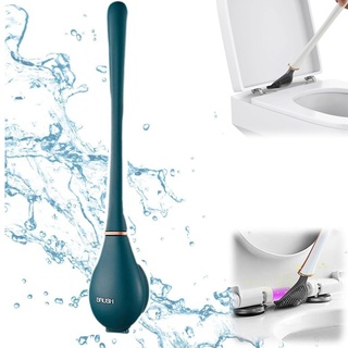 Redodo Silikon Toilettenbürste, toilettenbürstenhalter stehend, toilettenbürste, Flexible toilettenbürste aus silikon mit schneller Trocknung, schneller wc bürstengarnitur (Blau)