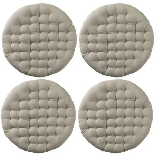 CASANOVA casa NOVA 4er Set Sitzkissen Sitzpolster - Ø Taupe - Ø 40 cm