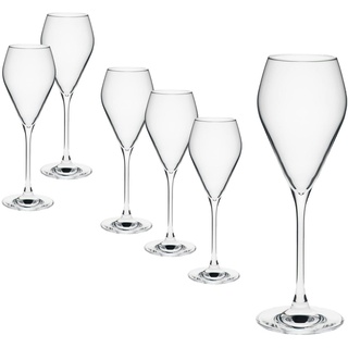 Rona Champagnergläser Serie Mode, Prosecco Glas 240 ml, mit moderner und markanter Form, spülmaschinenfest, Premiumqualität