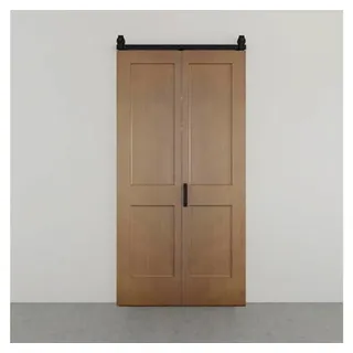 Pertura Falt-Schiebetür-Komplettset Milav Midbar Eiche geölt 900x2150 mm inkl. Laufschiene mit Rolle, Griff-Set - Braun