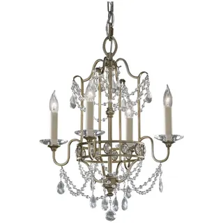 Elstead Lighting, Kronleuchter, Gianna Kronleuchter E14 4-fach Vergoldetes Silber (41.30 cm)