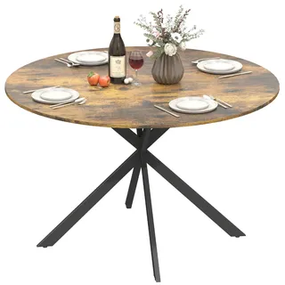 Homcom Küchentisch Ø 120 cm rustikal-braun