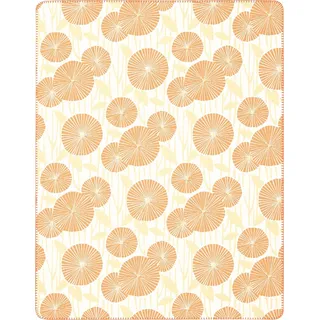 Wohndecke BIEDERLACK "Flower Meadow" Wohndecken Gr. B/L: 150 cm x 200 cm, orange (orange, gelb) Baumwolldecken mit floralem Design, Kuscheldecke